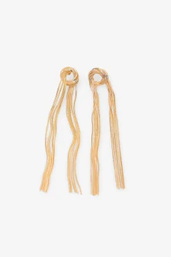 Cortefiel Joalharia E Bijuteria-Brincos de nó Dourado