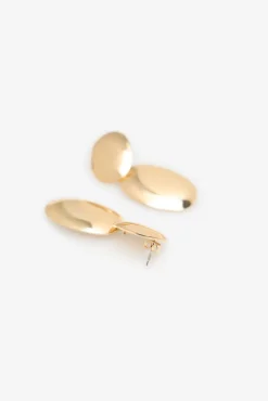 Cortefiel Joalharia E Bijuteria-Brincos ovais vintage Dourado