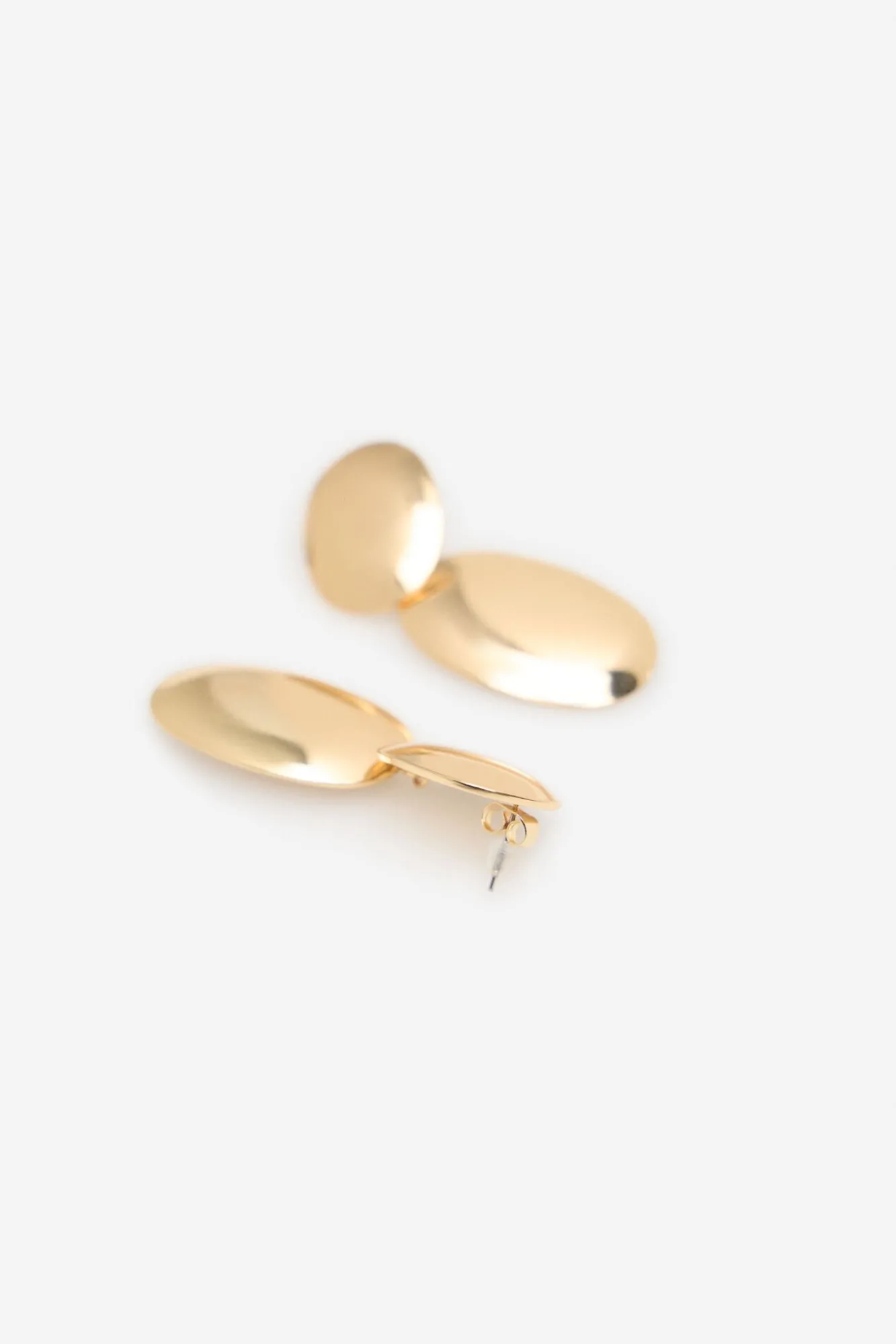 Cortefiel Joalharia E Bijuteria-Brincos ovais vintage Dourado