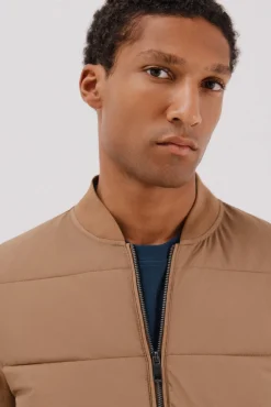 Cortefiel Camisolas|Casacos--Regular fit-Fleece fabric combined with technical fabric-Front zip fastening, bomber neck and side pockets-By buying our cotton products, you're supporting our investment in the Better Cotton initiative. This product has been sourced using Castanho