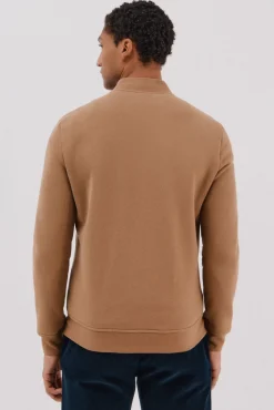 Cortefiel Camisolas|Casacos--Regular fit-Fleece fabric combined with technical fabric-Front zip fastening, bomber neck and side pockets-By buying our cotton products, you're supporting our investment in the Better Cotton initiative. This product has been sourced using Castanho