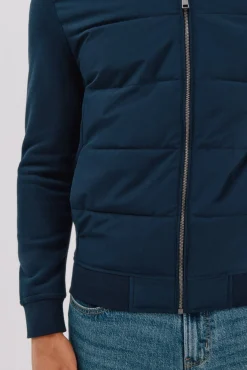 Cortefiel Camisolas|Casacos--Regular fit-Fleece fabric combined with technical fabric-Front zip fastening, bomber neck and side pockets-By buying our cotton products, you're supporting our investment in the Better Cotton initiative. This product has been sourced using Azul