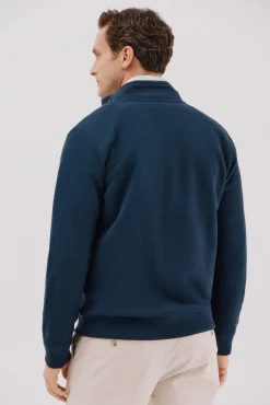 Cortefiel Camisolas--Regular fit-Structured fleece fabric-Front zip fastening and kangaroo pockets-By buying our cotton products, you're supporting our investment in the Better Cotton Initiative. This product is sourced via a system of mass balance and therefo Azul