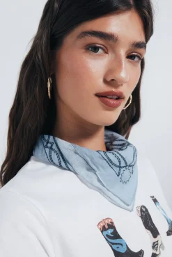 Springfield Cachecol-Cachecol bandana estilo cowboy com estampa de cavalo azul