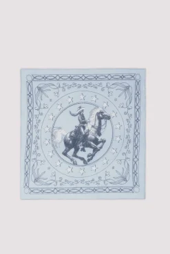 Springfield Cachecol-Cachecol bandana estilo cowboy com estampa de cavalo azul