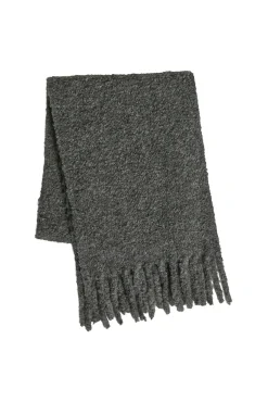 Vila Cachecol-Cachecol de lã com franjas Cinzento