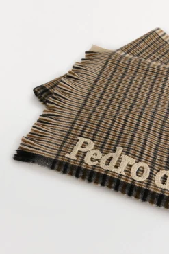 Pedro del Hierro Cachecol-Cachecol de tecido xadrez Cizento