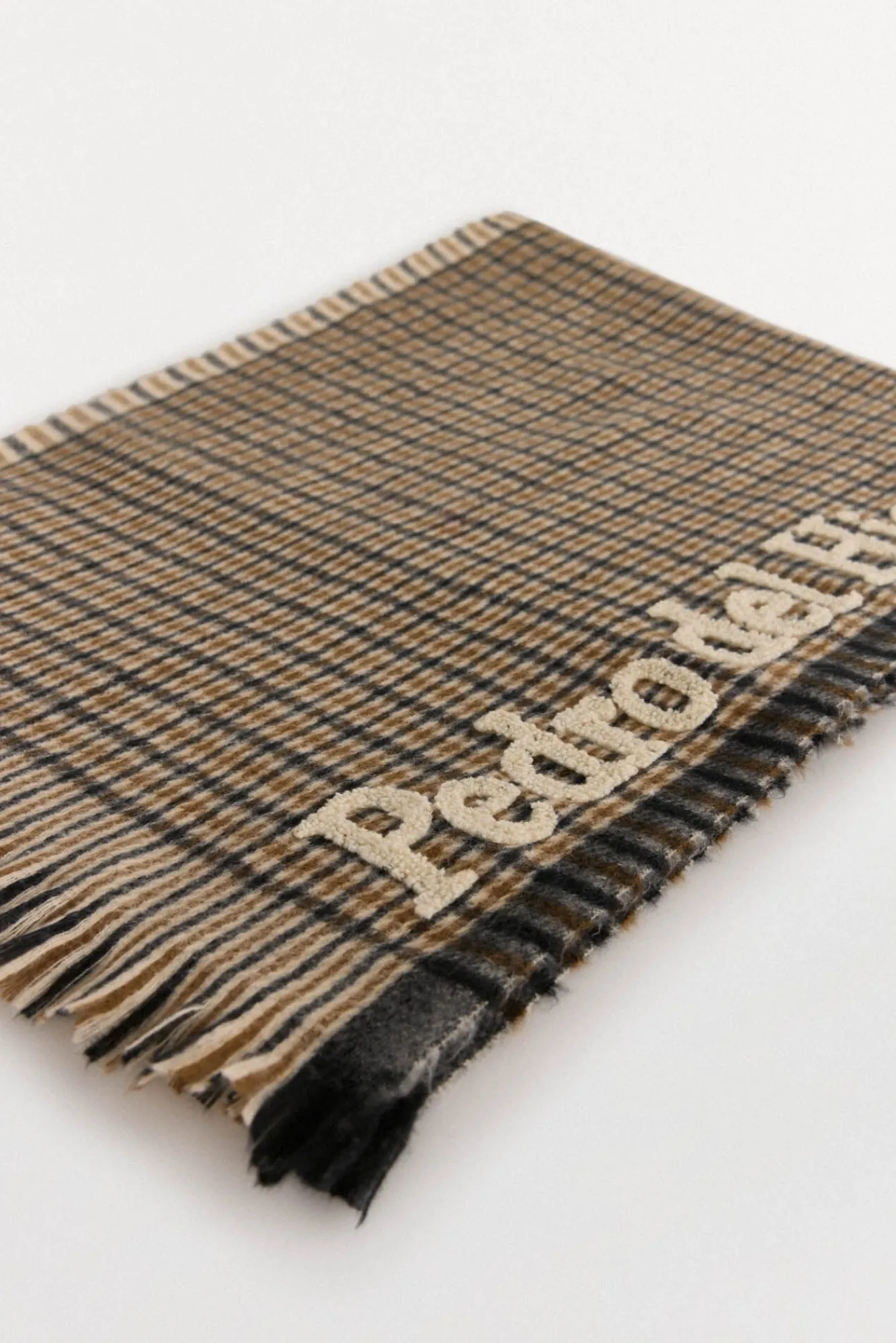 Pedro del Hierro Cachecol-Cachecol de tecido xadrez Cizento