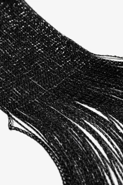 Vilanova Cachecol-Cachecol Fino com Fio Metálico preto