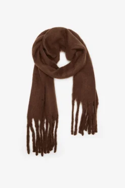 Cortefiel Cachecol-Cachecol grosso com franjas Castanho