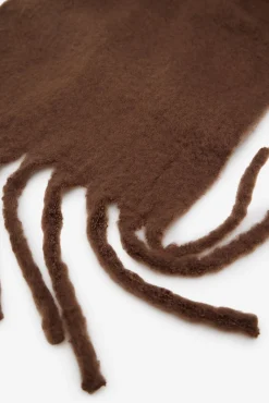 Cortefiel Cachecol-Cachecol grosso com franjas Castanho