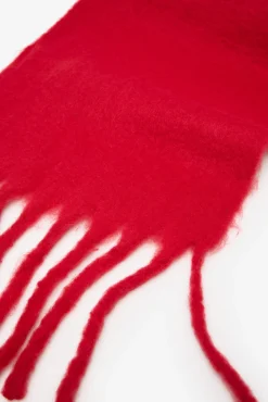 Cortefiel Cachecol-Cachecol grosso com franjas Vermelho