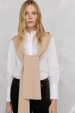 Pedro del Hierro Cachecol-Cachecol malha canelada Beige