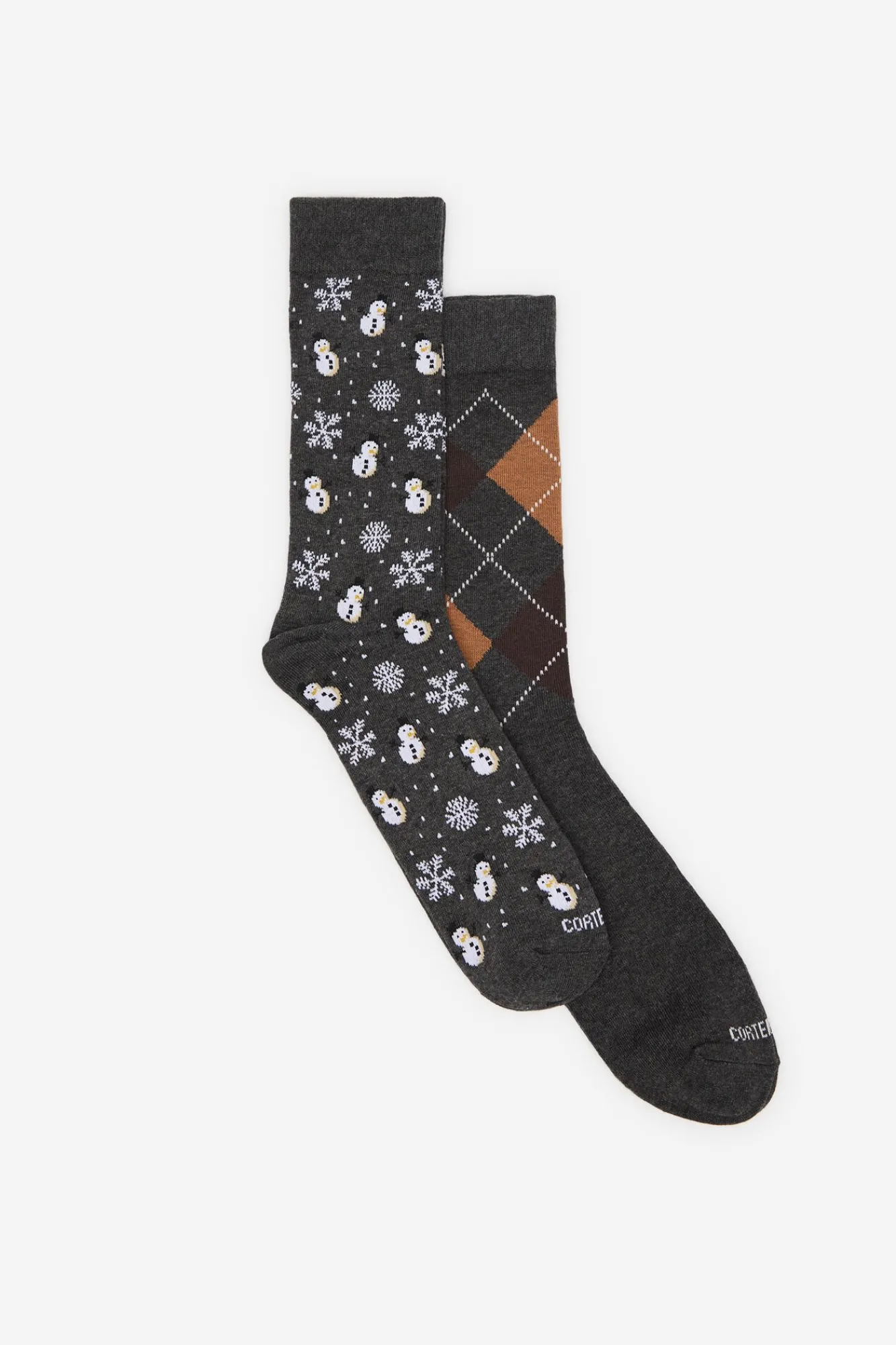 Cortefiel Meias-Caixa com 2 meias de presente Cinzento