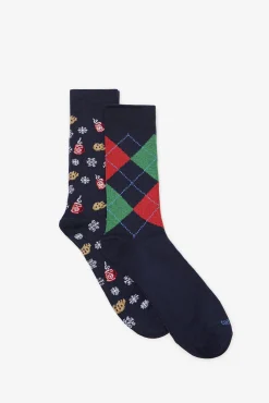 Cortefiel Meias-Caixa com 2 meias de presente Azul