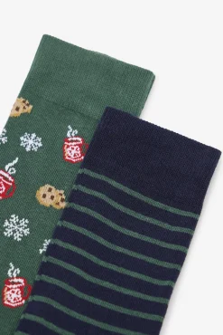 Cortefiel Meias-Caixa com 2 meias de presente Verde