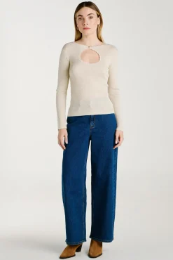 Vila Jeans|Calças-Calça calça 7/8 de cintura alta Azul