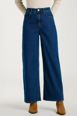 Vila Jeans|Calças-Calça calça 7/8 de cintura alta Azul