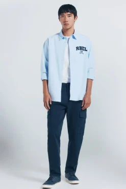 Springfield Calças-Calça calça casual slim fit azul