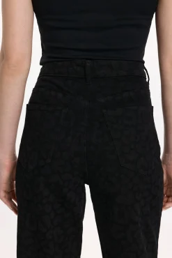 Vila Jeans-Calça calça com estampa animal Preto