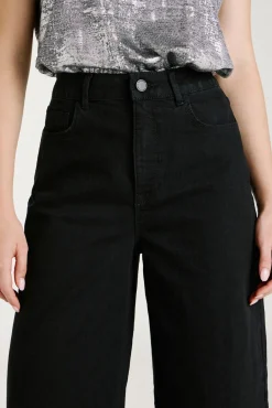 Vila Jeans-Calça calça de perna larga Preto