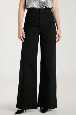 Vila Jeans-Calça calça de perna larga Preto