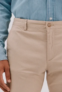 Cortefiel Calças|Chinos-Calça calças chino com estampa slim fit Tostado