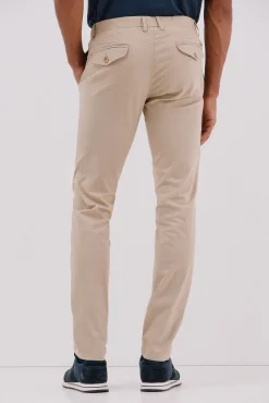 Cortefiel Calças|Chinos-Calça calças chino com estampa slim fit Tostado