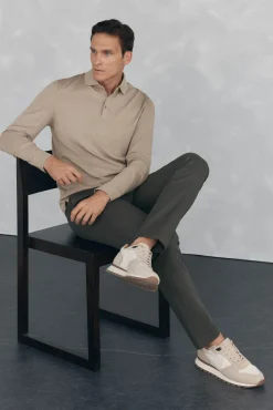 Pedro del Hierro Calças|Chinos-Calça calças chino com estampa slim fit Verde