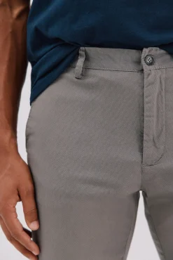 Cortefiel Calças|Chinos-Calça calças chino com estampa slim fit Cinzento