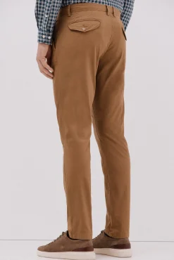 Cortefiel Calças|Chinos-Calça calças chino com estampa slim fit Castanho