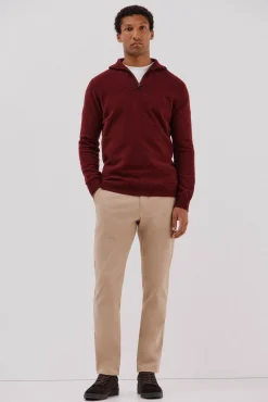 Cortefiel Calças|Chinos-Calça calças chino com estampa slim fit Tostado