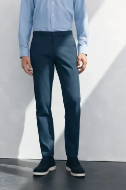 Pedro del Hierro Calças|Chinos-Calça calças chino com estampa slim fit Azul