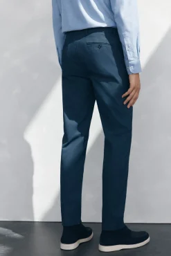 Pedro del Hierro Calças|Chinos-Calça calças chino com estampa slim fit Azul