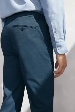 Pedro del Hierro Calças|Chinos-Calça calças chino com estampa slim fit Azul
