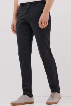 Cortefiel Calças|Chinos-Calça calças chino com estampa slim fit Preto