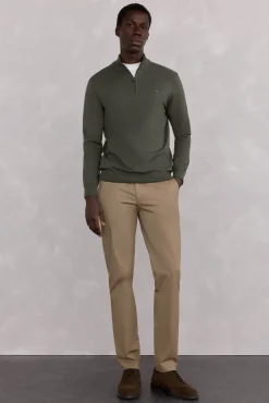 Pedro del Hierro Calças|Chinos-Calça calças chino com estampa slim fit Beige