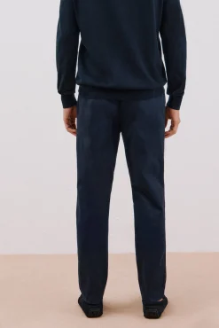 Cortefiel Calças|Chinos-Calça calças chino confortável com corte afunilado Azul