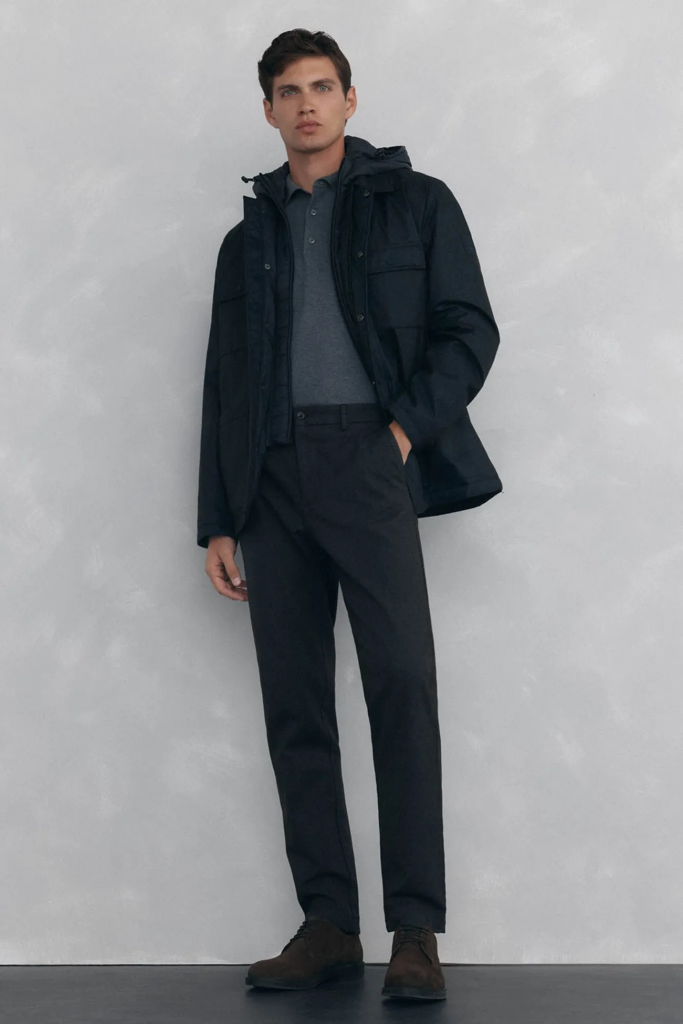 Pedro del Hierro Calças|Chinos-Calça calças chino confortável Cizento