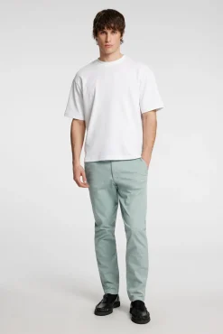 Selected Calças|Chinos-Calça calças chino slim fit feita de algodão orgânico Verde