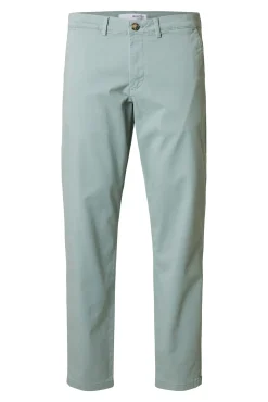Selected Calças|Chinos-Calça calças chino slim fit feita de algodão orgânico Verde