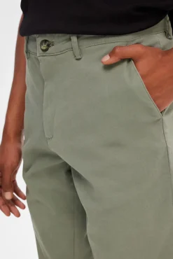 Selected Calças|Chinos-Calça calças chino slim fit feita de algodão orgânico Verde