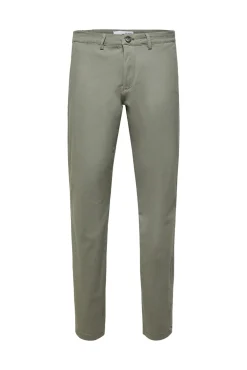 Selected Calças|Chinos-Calça calças chino slim fit feita de algodão orgânico Verde