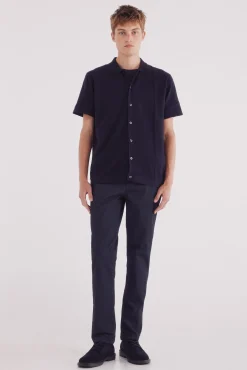 Springfield Calças|Chinos-Calça calças chino slim fit com micro estampa azul