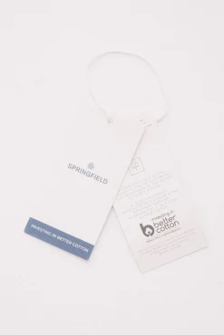 Springfield Calças|Chinos-Calça calças chino slim fit com micro estampa azul