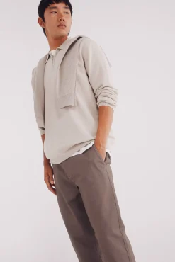 Springfield Calças|Chinos-Calça calças chino slim fit com micro estampa cru