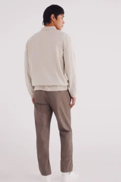 Springfield Calças|Chinos-Calça calças chino slim fit com micro estampa cru