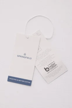 Springfield Calças|Chinos-Calça calças chino slim fit com micro estampa cinzento