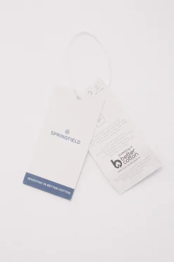 Springfield Calças|Chinos-Calça calças chino slim fit com micro estampa azul