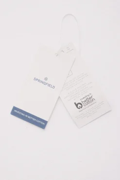 Springfield Calças|Chinos-Calça calças chino slim fit com micro estampa castanho